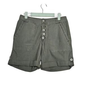 Sundance shorts size 4 green utility pockets button fly cargo high waist